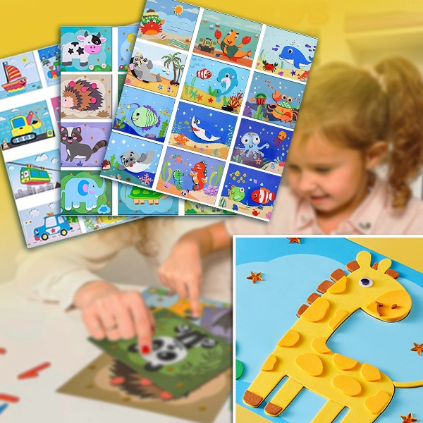 Adesivi 3D in gomma EVA (12 fogli – riutilizzabili) | STICKYFUN