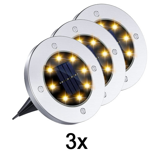 1x Luci solari da pavimento per esterni (3 pezzi) | LUMIGARD