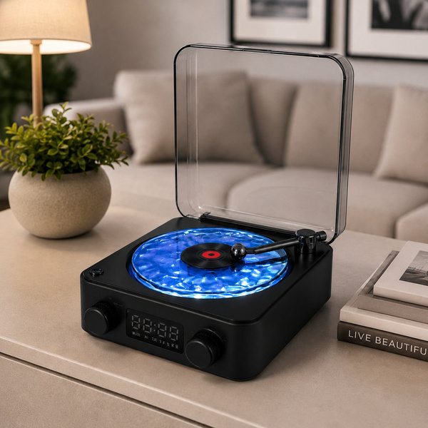 Proiettore di onde oceaniche retrò 3-in-1, altoparlante Bluetooth e luce d'atmosfera a LED | VIVAPLAY
